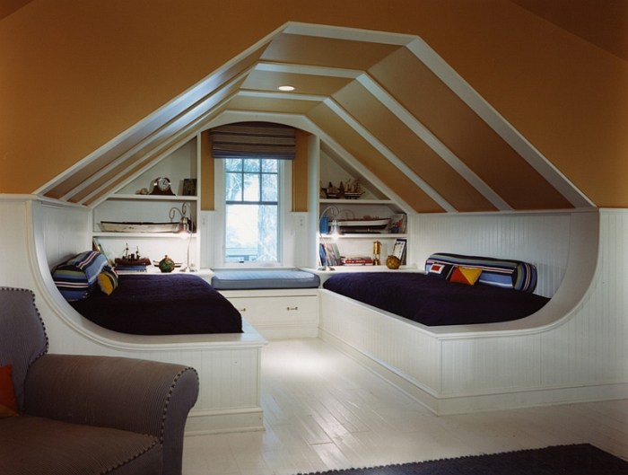 How to decorate a room with pitched ceiling