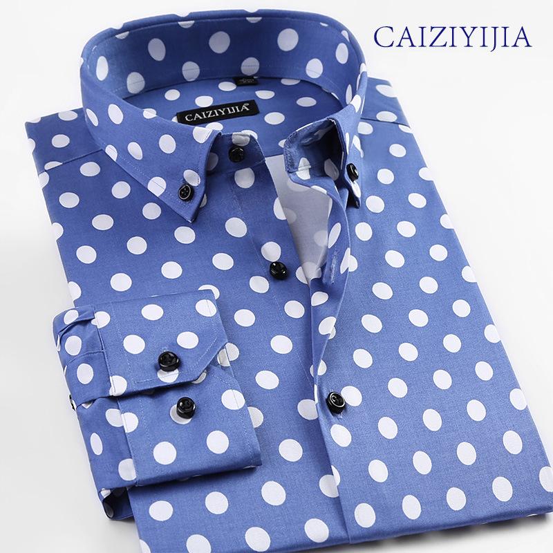 Mens pink polka dot dress shirt