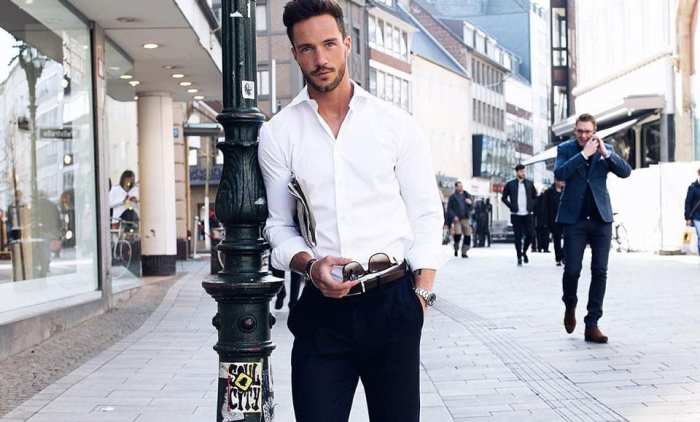 White shirt dress for men