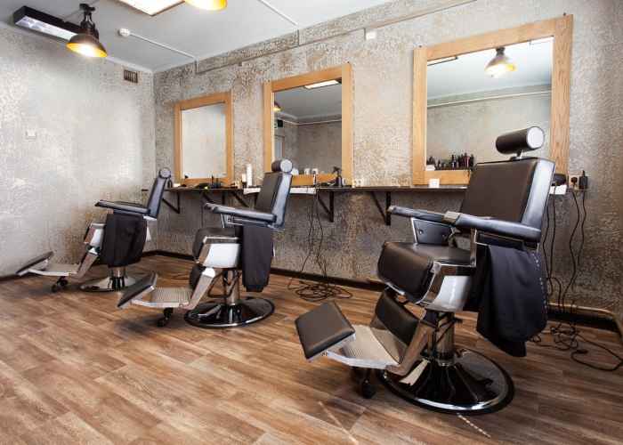 Desain interior barbershop sederhana