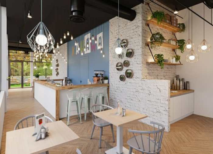 Coffee shop interior grey contemporary material palette architecture has create been used woods elements warm cafe modern