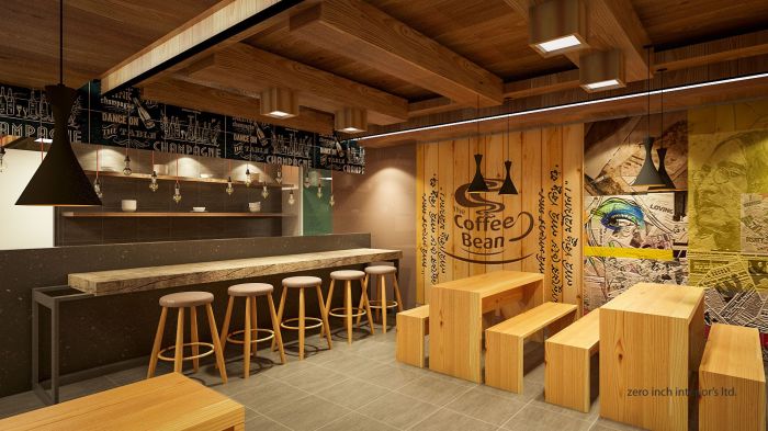 Desain interior warung kopi sederhana